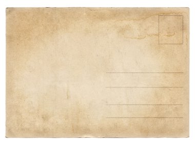Boş eski vintage kartpostal izole 