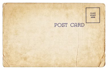 Boş eski vintage kartpostal izole 