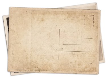 İki eski vintage kartpostal izole 