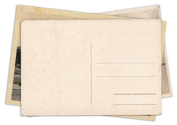 Stack of blank old vintage postcard isolated — Stock Photo, Image