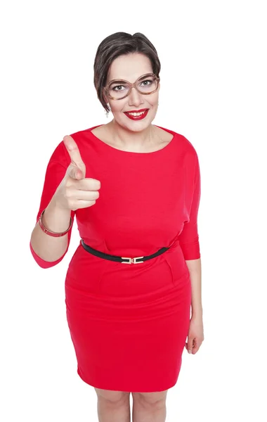총 서명 절연을 보여주는 아름 다운 플러스 크기 여자 — 스톡 사진