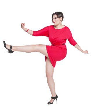 artı boyutu kadın izole bir şey mücadele güzel 