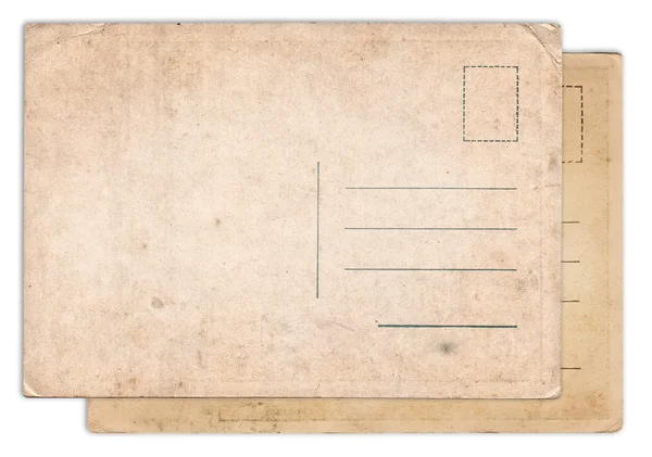 Дві порожні старовинні листівки ізольовані — стокове фото