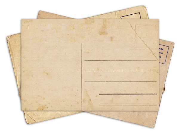 Pilha de cartão postal vintage velho em branco isolado — Fotografia de Stock