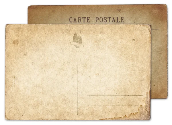 Twee lege oude vintage ansichtkaart geïsoleerd — Stockfoto