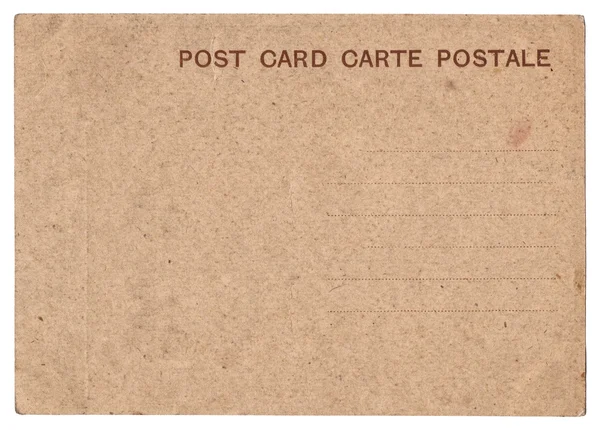 Cartão postal vintage velho em branco isolado — Fotografia de Stock