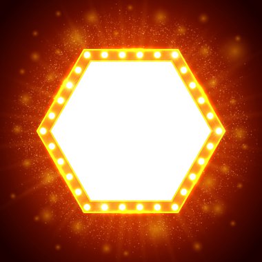 Soyut parlayan retro ışık afiş