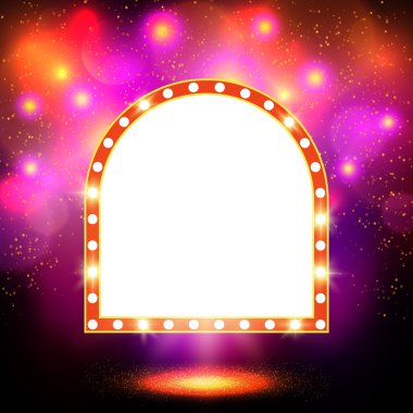 Soyut parlayan retro ışık afiş