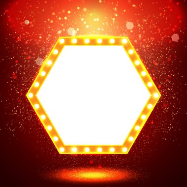 Soyut parlayan retro ışık afiş