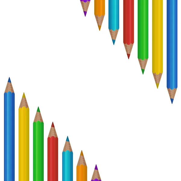 Buntstifte auf weißem Hintergrund — Stockvektor