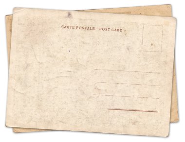 İki boş eski vintage kartpostal izole 