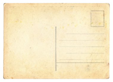 Boş eski vintage kartpostal izole