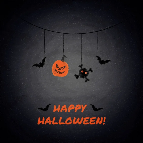 Quadro com elementos halloween — Vetor de Stock