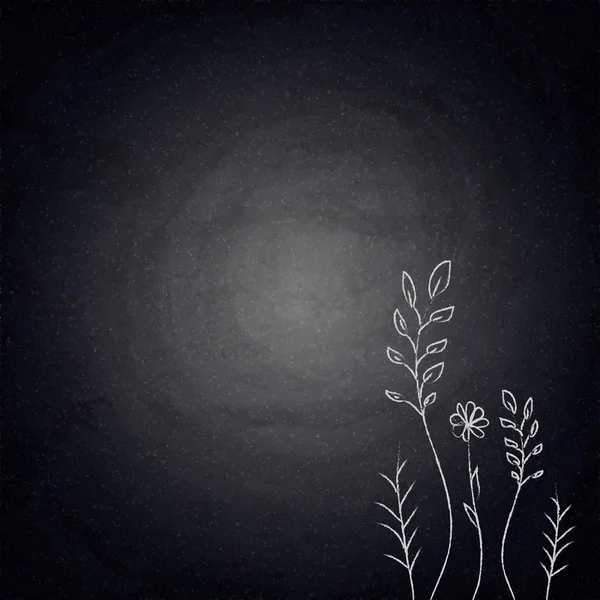 Chalkboard fundo com plantas de desenho — Vetor de Stock