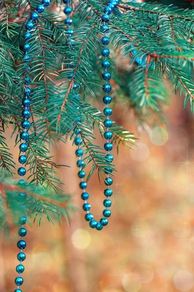 Decorazione natalizia con ramo di abete — Foto Stock