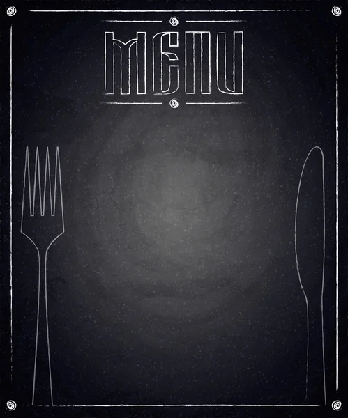 Μενού του εστιατορίου σε φόντο μαύρο πίνακα κιμωλίας — Διανυσματικό Αρχείο