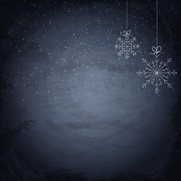 Christmas chalkboard background with snowflakes — Stock Vector