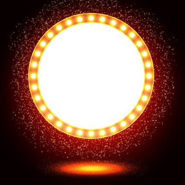 Soyut parlayan retro ışık afiş