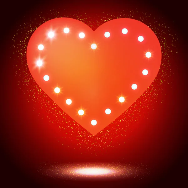 Λάμπει καρδιά ρετρό πανό — Διανυσματικό Αρχείο