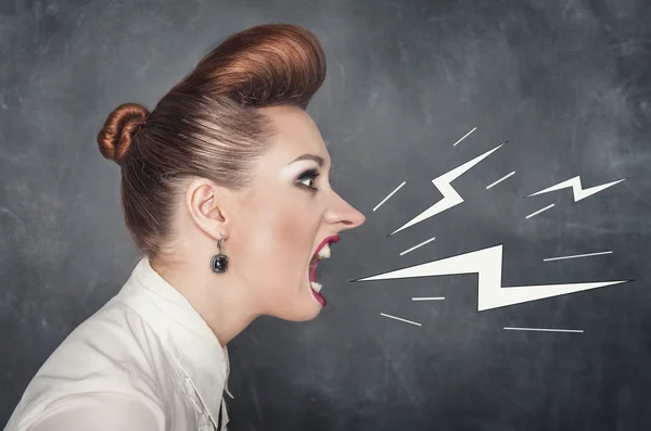 Angry screaming woman — Stock Photo, Image