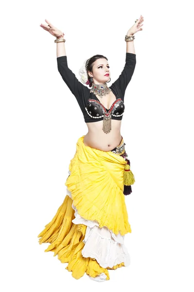 Beautiful exotic belly tribal dancer woman — Stock Photo, Image