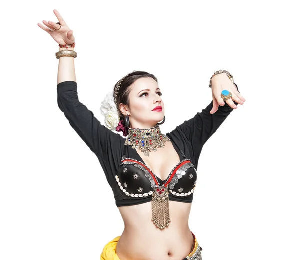 Hermosa mujer bailarina tribal vientre exótico — Foto de Stock