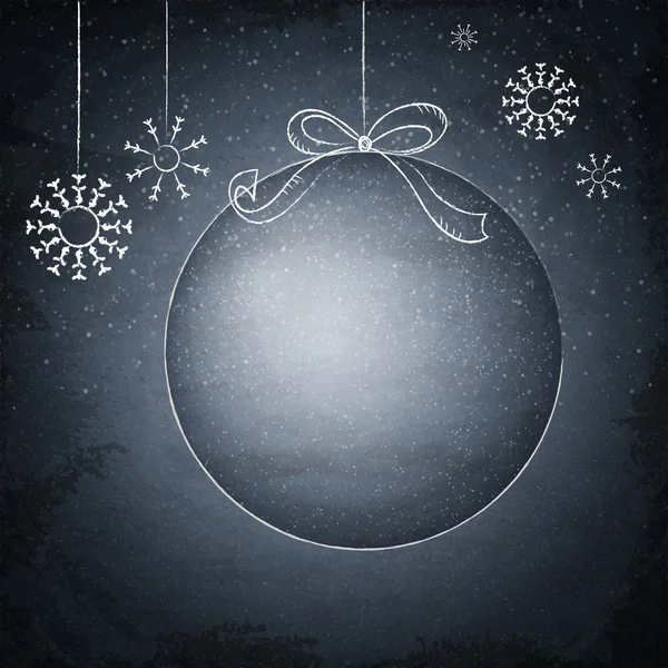 Jul ritning bollen på blackboard bakgrunden — Stock vektor
