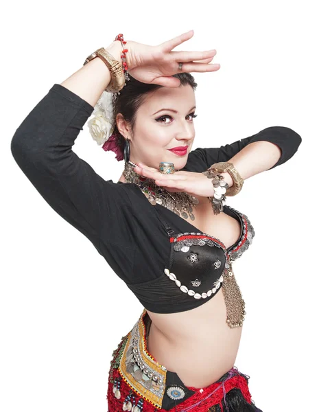 Beautiful exotic belly tribal dancer woman — Stock Photo, Image