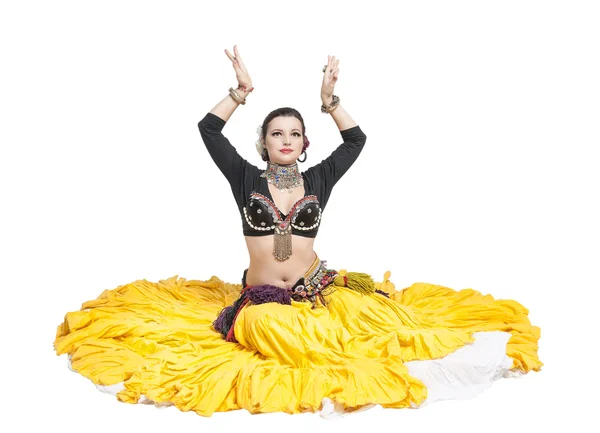 Beautiful exotic belly tribal dancer woman — Stock Photo, Image