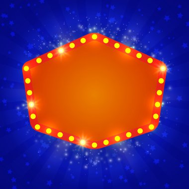 Retro casino ışık afiş ile parlayan arka plan