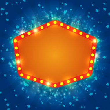 Retro casino ışık afiş ile parlayan arka plan