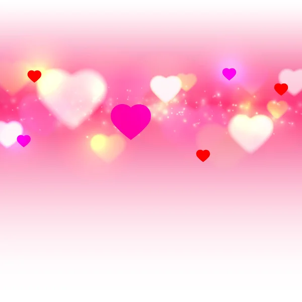 Valentine's Background with Blur Hearts — Stock Vector