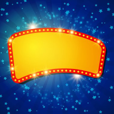 Retro casino ışık afiş ile parlayan arka plan