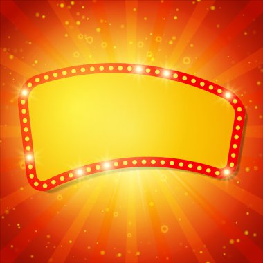 Retro casino ışık afiş ile parlayan arka plan