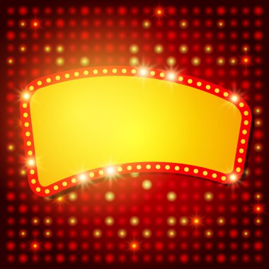 Retro casino ışık afiş ile parlayan arka plan