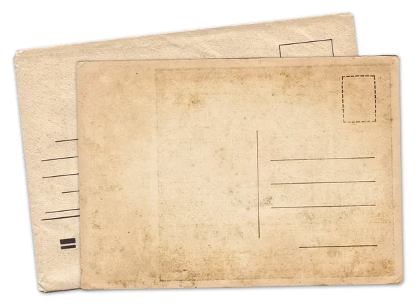 Pocztówka starodawny stary i koperty na białym tle — Zdjęcie stockowe