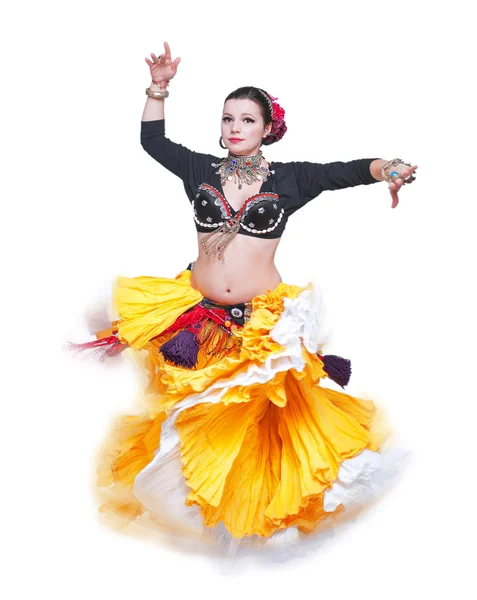 Hermosa mujer bailarina tribal vientre exótico — Foto de Stock