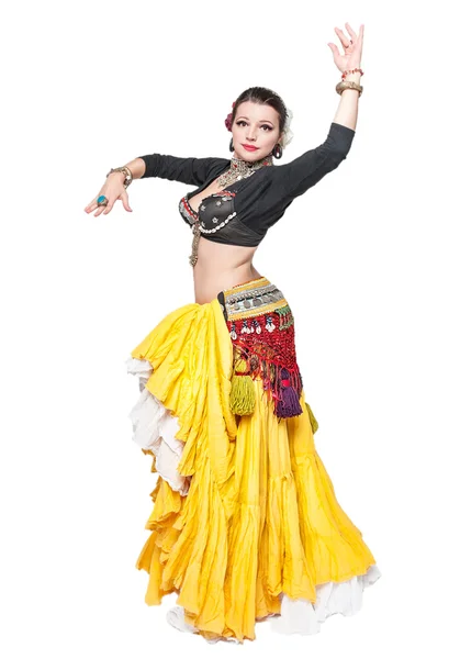 Beautiful exotic belly tribal dancer woman — Stock Photo, Image