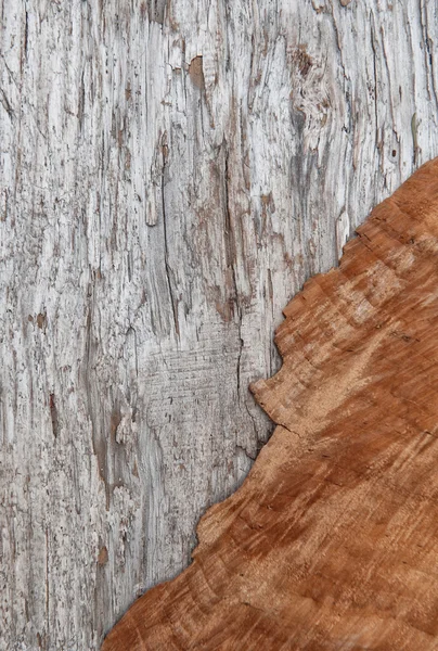 Vecchio sfondo in legno con bordo di legno incrinato — Foto Stock