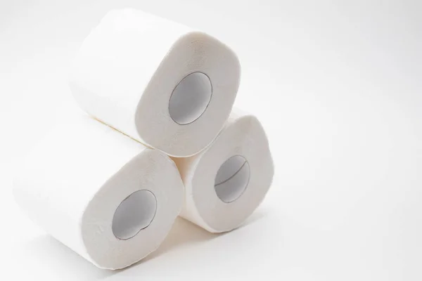 Стейк Рулони Туалетного Паперу Білому Продукти Особистої Гігієни — стокове фото