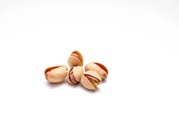 Pistachios Isolated White Background Salted Pistachio Nuts — Stock Photo, Image