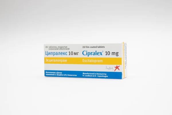 Packaging Intidpresants Tablets Escitalopram Cipralex — Stock Photo, Image