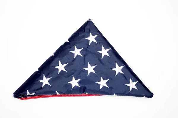 Folded Flag United States White Background Memorial Day — Stock Photo, Image