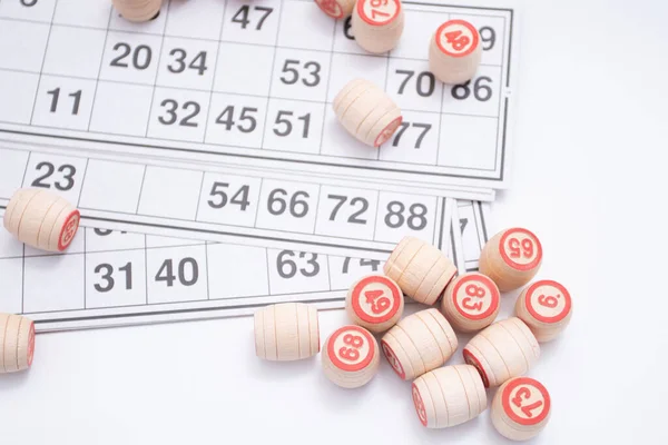 Lotto Borad Hra Dřevěné Sudy Karta Pro Hraní Stará Ruská — Stock fotografie