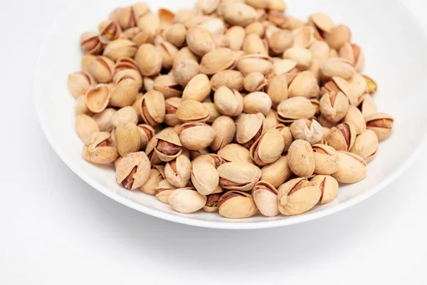 Pistachios Nuts White Bowl — Stock Photo, Image