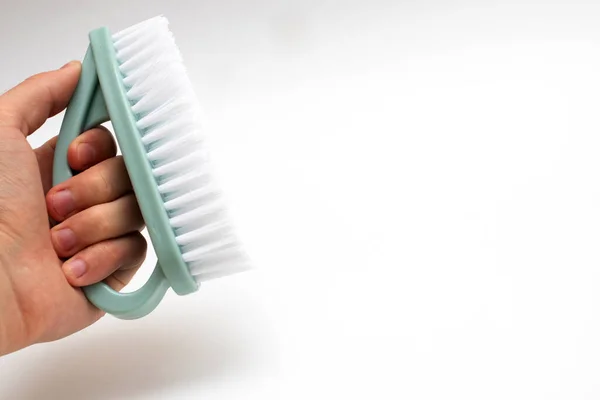 Washing Brush Hand White Background — Stock Photo, Image