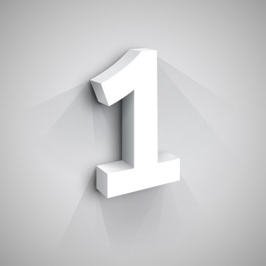 Vektör 3d bir numara