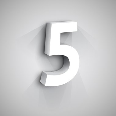 Vektör 3d beş numara