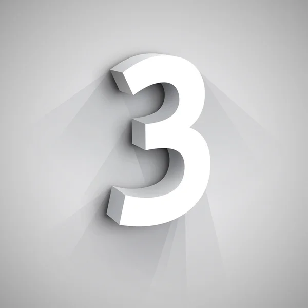 Διάνυσμα 3d νούμερο τρία — Διανυσματικό Αρχείο