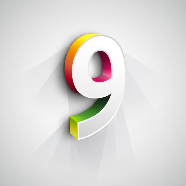 Vektör 3d numara 9
